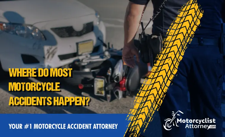 where do most motorcycle accidents happen