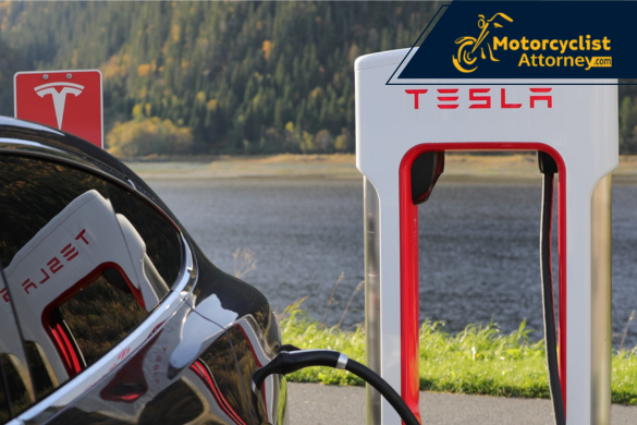 motorcycle collision with tesla